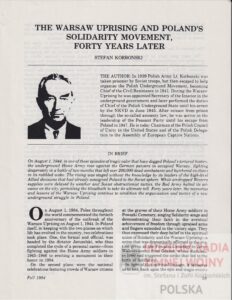 Stefan Korboński o Powstaniu Warszawskim w Strategic Review, jesień 1984 r.-image