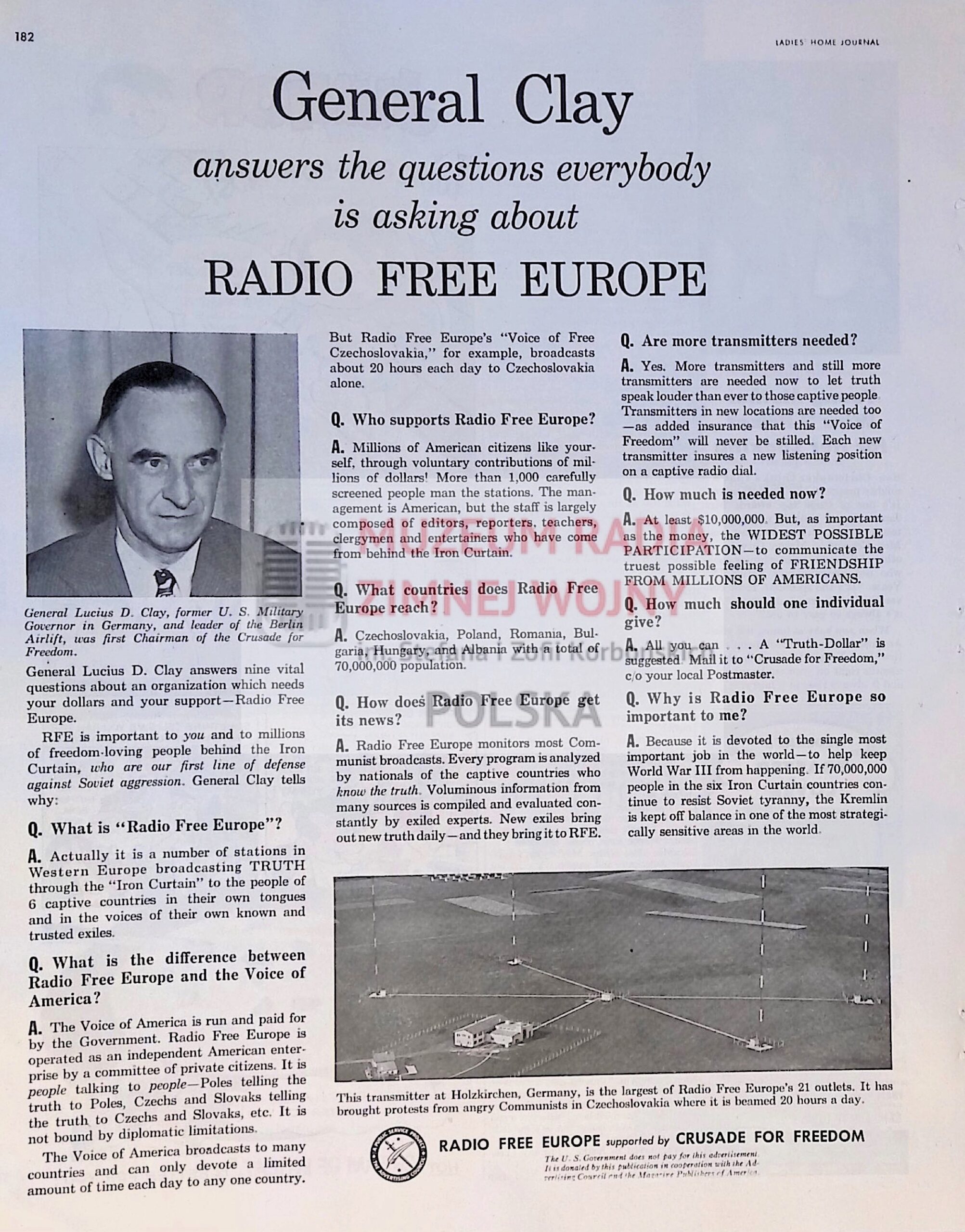 Gen. Lucius D. Clay o roli Radia Wolna Europa, 1954 r.-image
